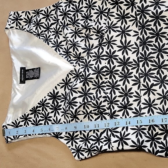 SPENSE Size Missy (10) Sleeveless Black White Daisy V-Neck Midi Dress EUC - Picture 9 of 11